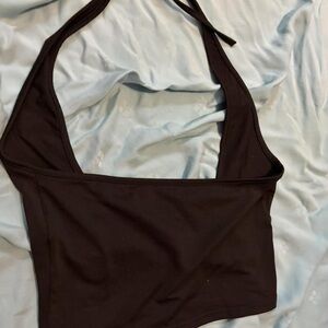 Black Halter Crop Top